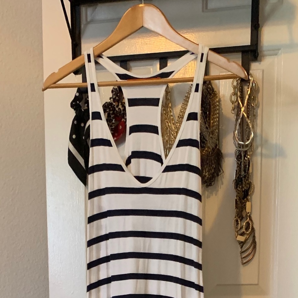 Feel The Piece - Navy/White Striped Dress